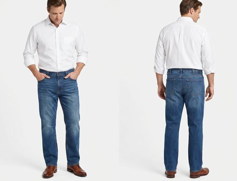 Old Navy Straight Built-In Flex Men's Jeans - Size 44Wx30L - Color Blue